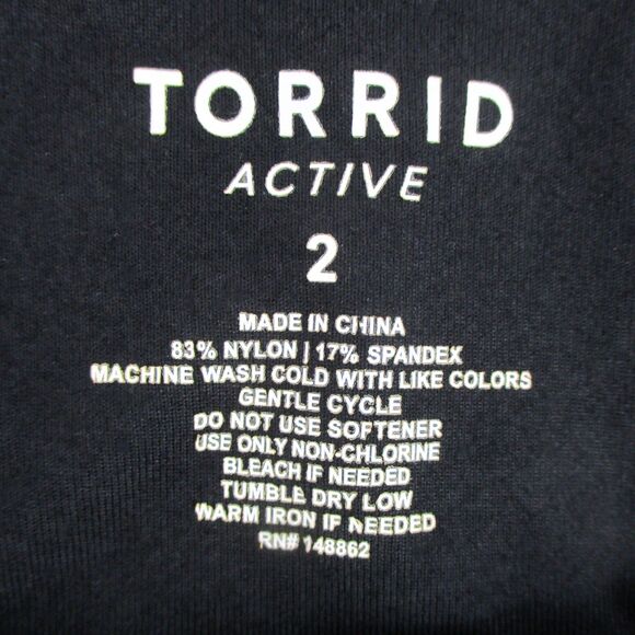 Torrid Active Sports Bra Womens 2 US 2X Plus Black Racerback Stretch Yoga Gym - Picture 2 of 7
